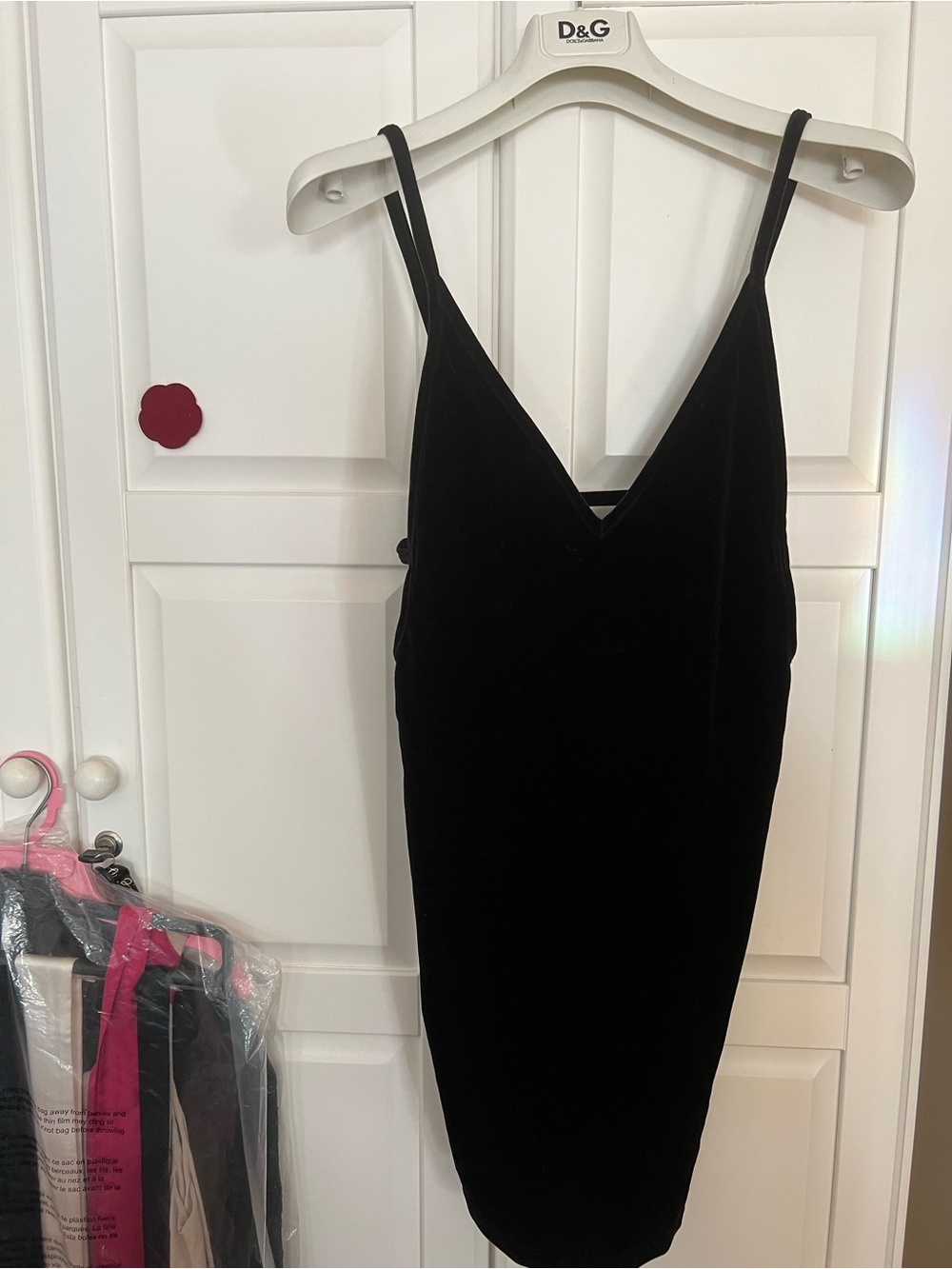 $10gift🥰NEW Black Velvet V-Neck Slip bodycorn mini Dress